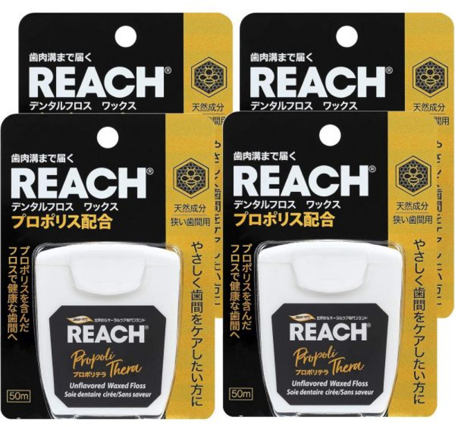 REACH(リーチ) 아마존 재팬 리치 치실 프로폴리테라 4개 세트 한 치간을 위한 프로폴리스 포뮬라 실 치간 칫솔 오랄 케어
