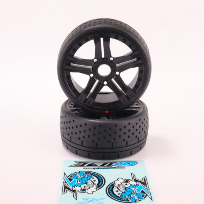 JETKO 1/8 GT HOT 온로드 드리프트 레이싱 타이어 세트 파이브 스포크 휠 JK1102CB 95mm43mm 2개, 02 middle soft
