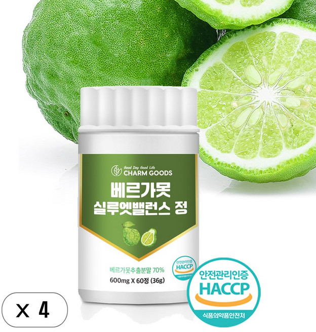 HACCP 이탈리아 베르가못 폴리페놀 추출물정 모로오렌지 c3g 락토페린까지, 8개월, 4개, 60정