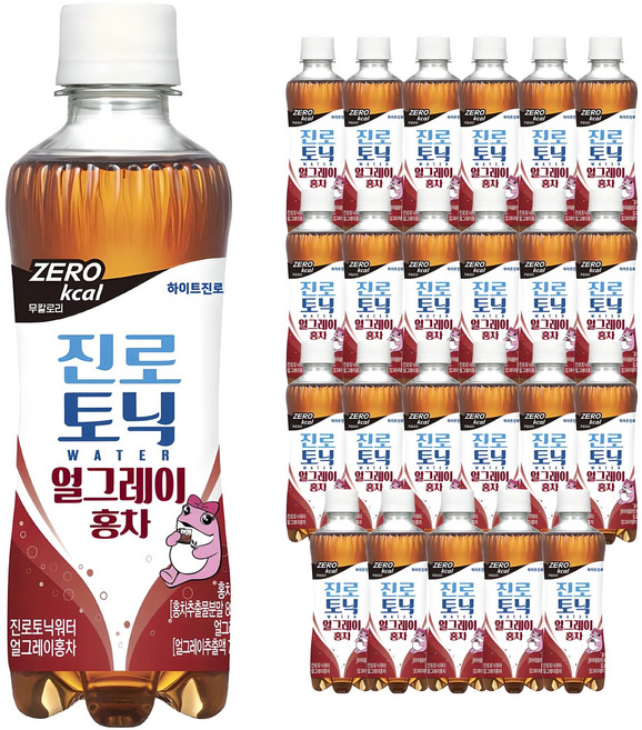진로토닉워터 얼그레이홍차 제로칼로리, 300ml, 24개