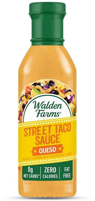 월든 팜스 스트리트 타코 소스 라임 크레마 u2013 칼로리 프리 글루텐 저탄수화물 케토 친화적 무설탕 톡 쏘는 맛 2팩 12온스, Queso, 12 Fl Oz (Pack of 2)