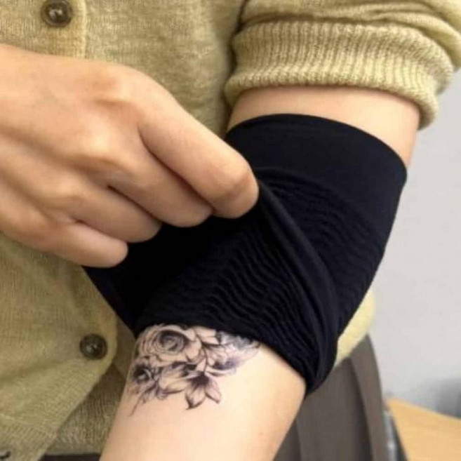 팔토시 암슬리브 짧은 검정 22cm 웨딩타투가리기 반팔토시 스킨커버 짧은팔토시