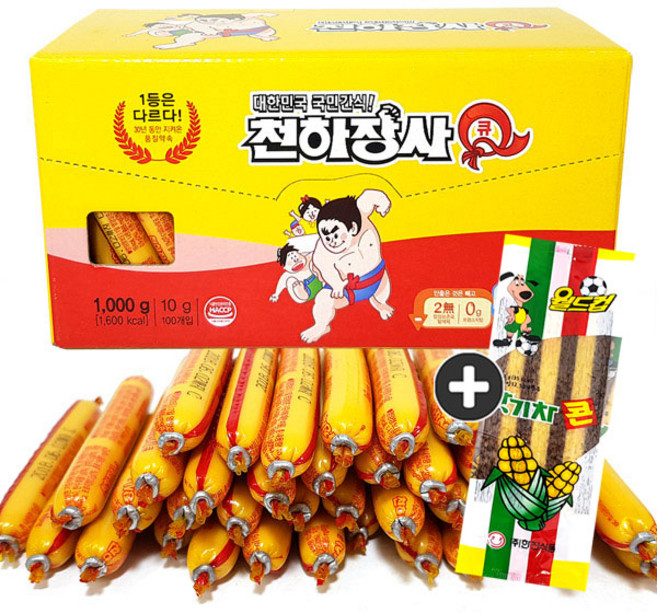 주전부리몰 진주햄 천하장사 Q(100개입) x 1통(+맛기차콘1봉 포함), 100개, 10g