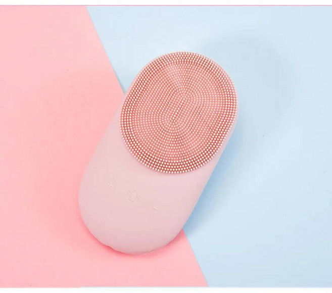 진동 클렌저 전동 물광피부 인플루언서 인스타 핫아이템 충전식 소닉 페이스 세척 피부 마사지기 초음파 실리콘 전기 미니 페이셜 클렌징 브러시, Pink