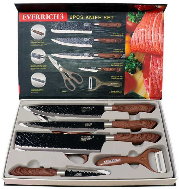 에버리치 칼세트 ER-333 6종 주방 부엌칼 식칼 고급, 1개