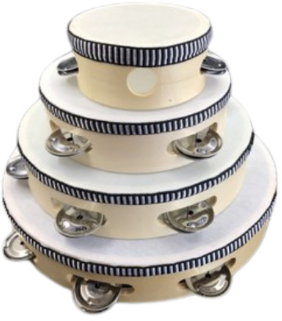 老羊樂器店 原木鈴鼓 單排鈴片, 1個, 6吋, 原木色