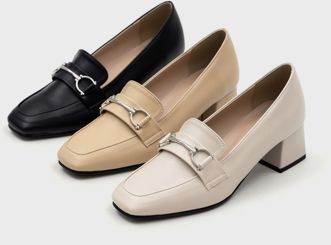 소보제화 국내 제작 브렌지 여성 체인 로퍼 미들힐 로퍼구두 3cm 5cm