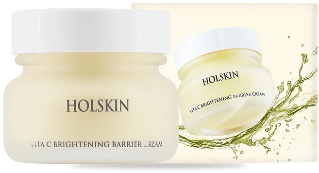 HOLSKIN VITA C BARRIER CREAM 브라이트닝 미백 잡티 보습 크림, 1개, 60ml - 쿠팡
