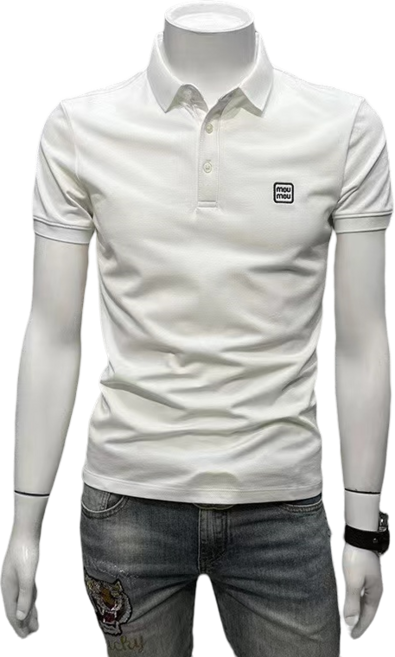 십전십미 남자 반팔 티셔츠 여름 슬림 카라 티셔츠