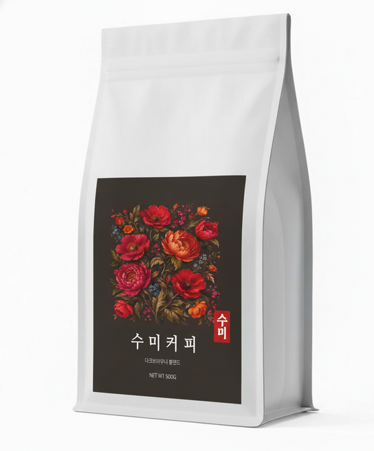 수미커피 진하고 묵직한 다크브라우니 프리미엄 블렌드 커피 원두 홀빈, 1개, 500g