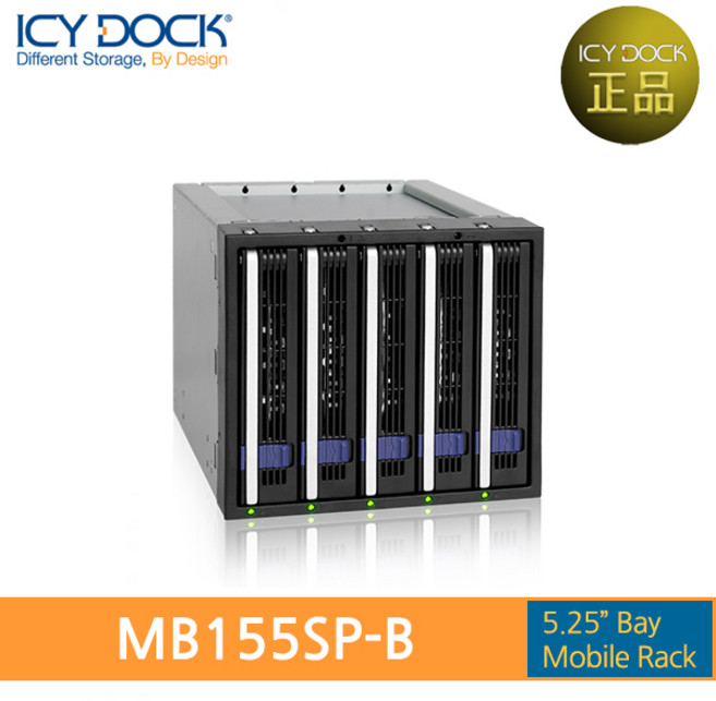 [ICYDOCK] MB155SP-B 5BAY 하드랙 5.25베이 3단 SATA HDD 5개장착 / SATA I II III 지원