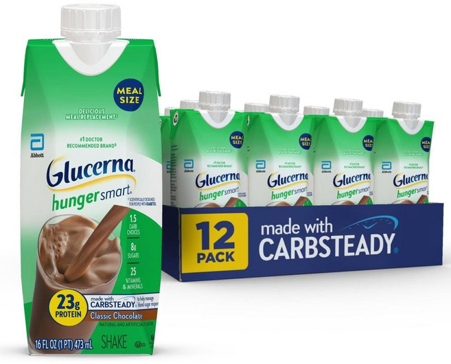 Glucerna 글루서나 헝거 스마트 뉴트리션 쉐이크 초콜릿맛 473ml, 12개