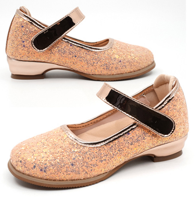 디디슈 여아용 쥬얼리 반짝이 굽 구두