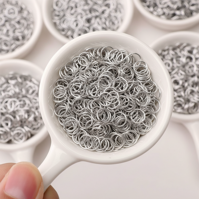 애니윙 두꺼운 O링 키링 팔찌 연결고리 오링 부자재 7mm, 1000개, 실버