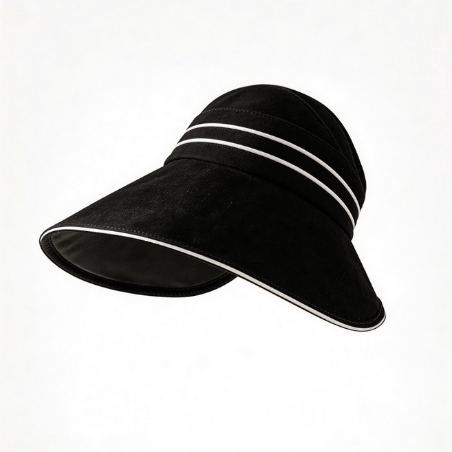 코어에이 스트라이프 와이드-브림 썬햇