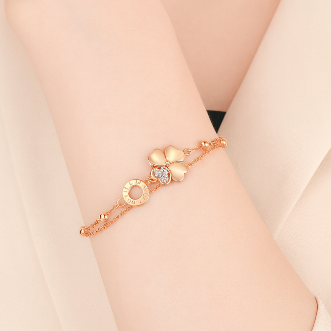 COCOYOU 여성 14K 도금 행운을 전하는 주얼리 팔찌 RLA-53