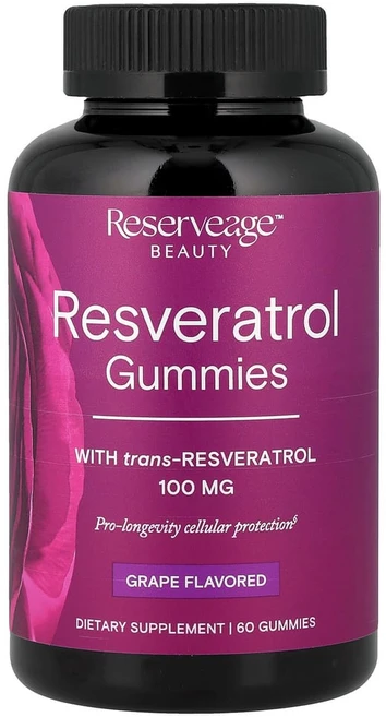 레스베라트롤 포도맛 100mg 구미젤리 60개(구미젤리 1개당 50mg) 리저브에이지 뉴트리션, 상품, 60정, 1개 - 쿠팡