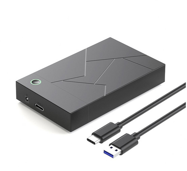 3.5인치 HDD 케이스 SATA to USB 3.1 유형 C 어댑터 2.5" 3.5" SSD 디스크 HDD 케이스용 외장형 하드 드라이브 인클로저 EU 플러그, EU 플러그, 검은색