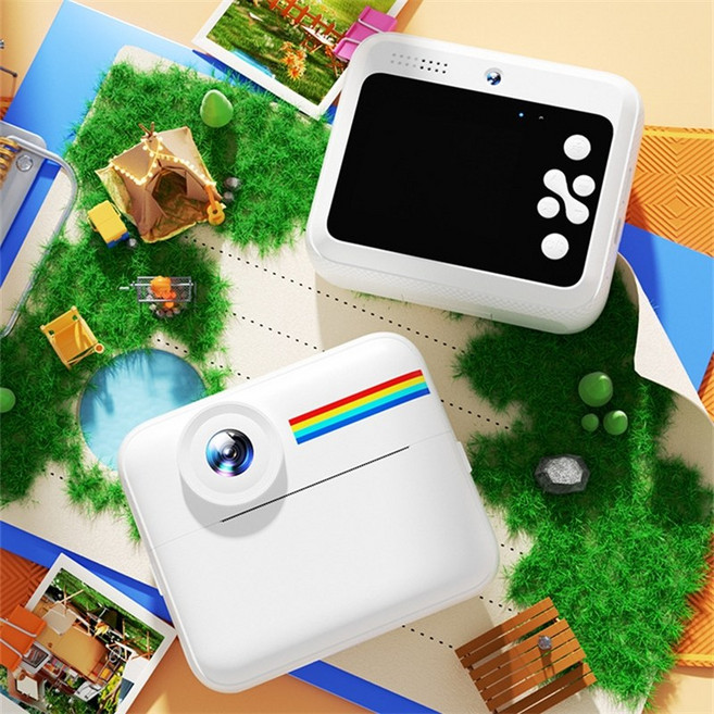 NICHIYOU 프린트 카메라 인쇠종이2개 + 32G SD카드 디지털 사진기 휴대용 카메라, 사진기+프린트종이2개+32sd카드