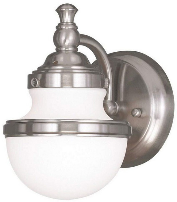 Livex 5711-05 Oldwick 컬렉션 트랜지셔널 원 라이트 욕실 화장대 광택 크롬_167920, Silver_167920, 1