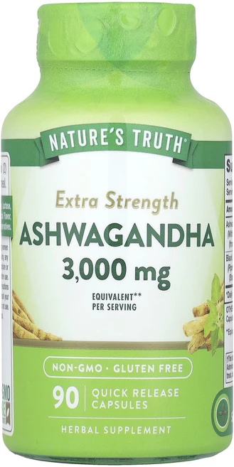 Nature's Truth 아슈와간다 엑스트라 스트렝스 3000mg 빠른 방출 캡슐 90정(캡슐 1정당 1500mg), NaturesTruth아슈와간다엑스트라스트렝스3000m, 1개, 90정 - 쿠팡