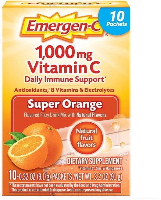 이머전씨 비타민C 1000mg 파우더 10팩 1세트 슈퍼오렌지맛, 10개, 91g - 쿠팡