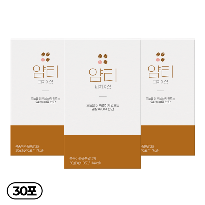 얌티 디카페인 아샷추 피치 샷, 3박스, 10개입, 3g