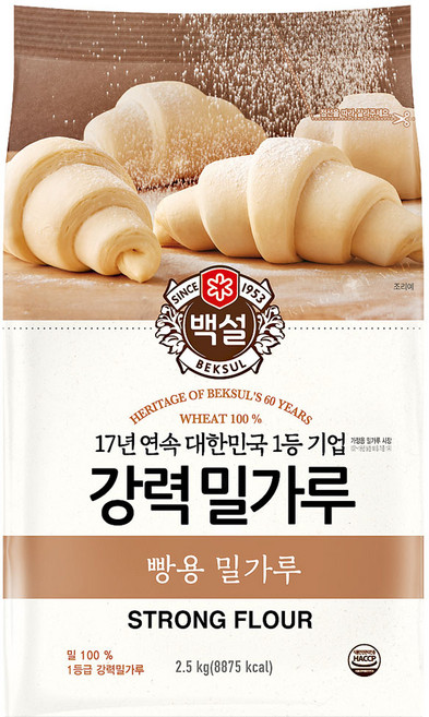 백설 강력 밀가루, 2.5kg, 1개