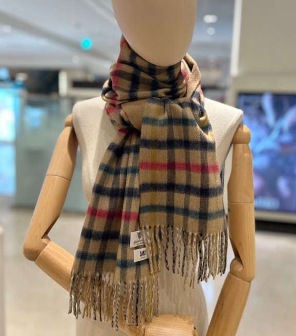 닥스 체크배색 캐시미어 머플러 DBMU5F860W2