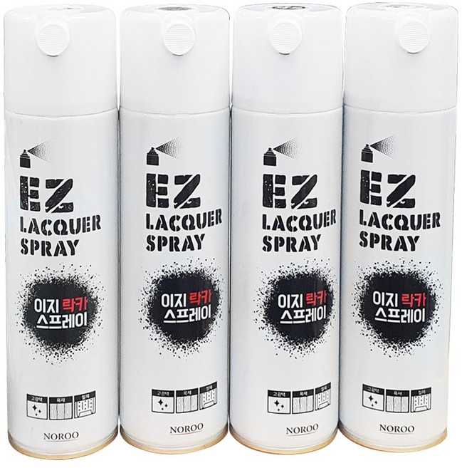 노루페인트 노루표 이지 락카 스프레이 420ml 도색 셀프 목재 철재 흑색 백색 은색 투명 유광, 노루 이지락카 420ml(백색), 1개