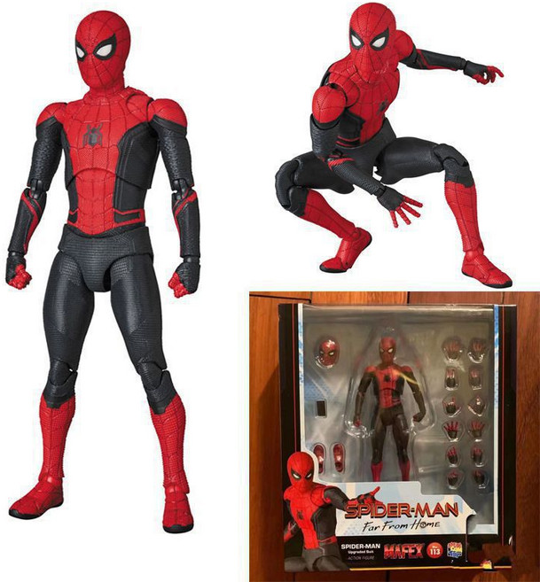 스파이더맨 피규어 사이트 마펙스 No 113 파 프롬 홈 업그레이드 전복 수트 케이스, 1개