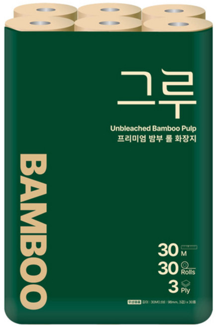 [삼정펄프] 그루 오리지널 무표백 화장지, 1개, 30롤