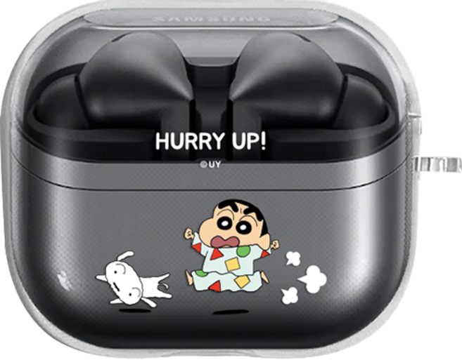 짱구는 못말려 짱구 필링 갤럭시 버즈3 / 버즈3프로 / 버즈3FE 호환 투명 젤리 케이스, 허리업 짱구, 갤럭시 버즈3 / 버즈3프로 호환, 1개