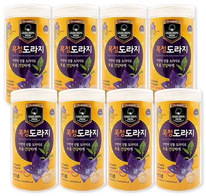 닥터헬퍼 목청 도라지 48개입/목청 목캔디 사탕, 216g, 8개