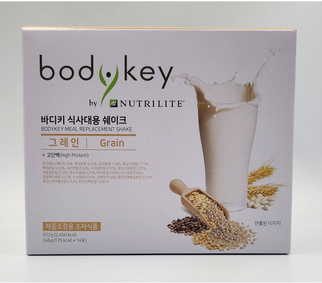 암웨이 Amway 뉴트리라이트 바디키 식사대용 쉐이크 그레인 672g (14포), 1개