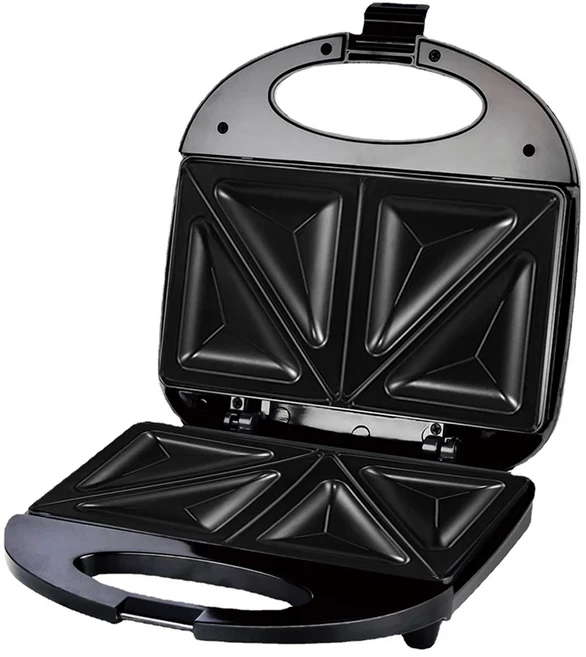 내열 손잡이 삼각 빵 토스터 기계 붙지 않는 양면 가열 가정용 주방용 토스터 750W, 01 빠른, 01 미국, 01 Black