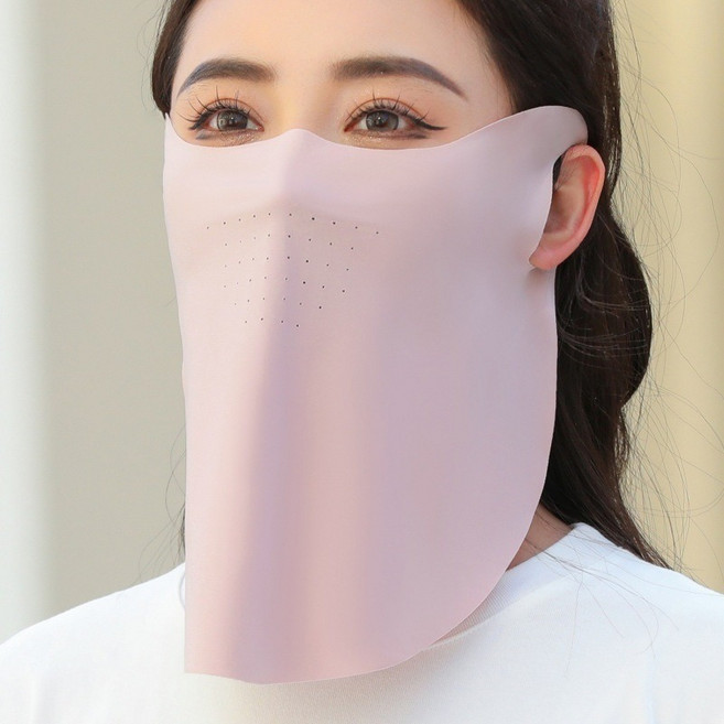 1+1 냉감 쿨 얼굴 가리개 햇빛 자외선 차단 마스크 스포츠 골프, 블랙+핑크