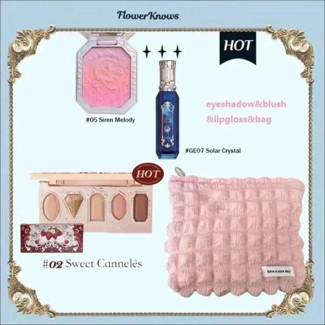 메이크업세트 메이크업 세트 플라워 노우 스완 발레 시리즈 6색 아이섀도우 팔레트 엠보싱 블러셔 샤인 립스틱 키트 마끼아젬 가방 포함, [02] 170, 1
