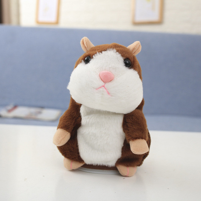REREAD HAMSTER 學舌倉鼠娃娃 會說話錄音變聲互動公仔, 1個, 深棕色, 深棕色