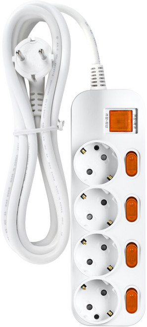 대성 플러스탭 개별 통합형 4구 멀티탭 16A 250V, 4.5m, 1개