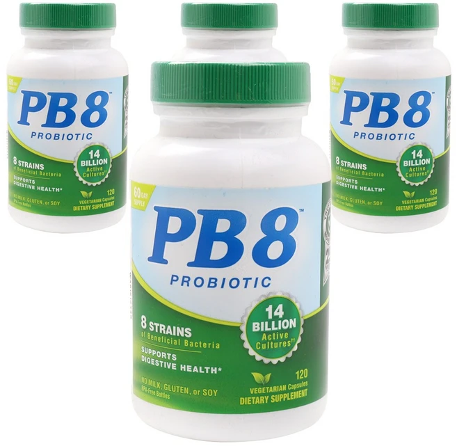 뉴트리션나우 PB8 프로바이오틱 140억 베지테리안 캡슐, 4개, 120정 - 쿠팡