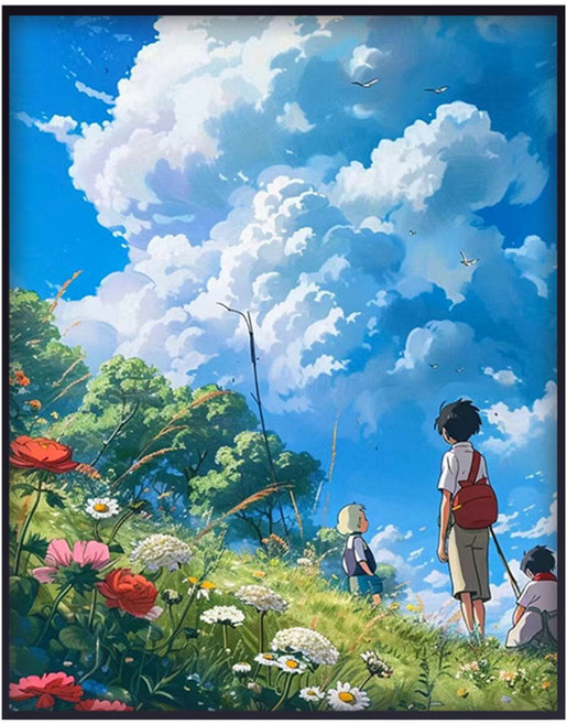 코지하루 DIY 명화그리기 유화 그림 그리기 아크릴화, 바람이 머무는 언덕 30x40 (B537), 1개