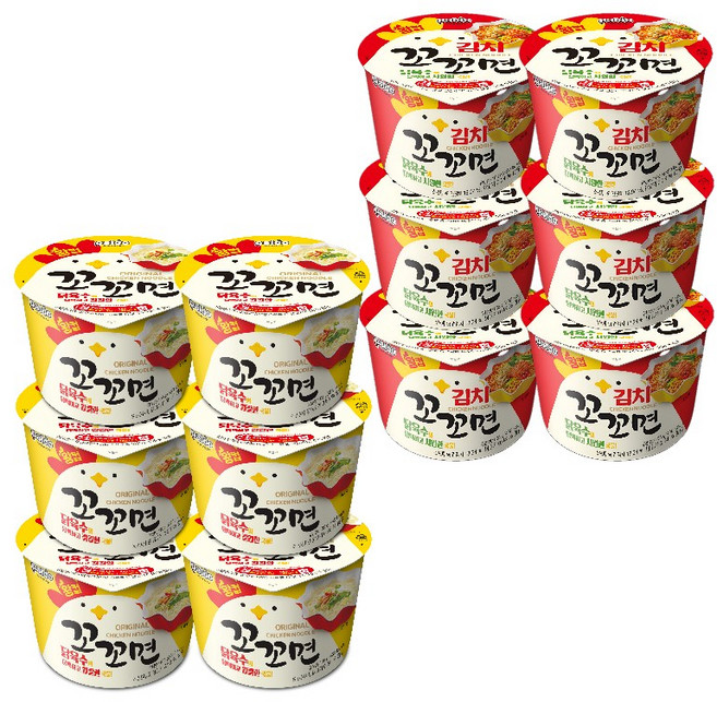 김치 꼬꼬면 왕컵105g X4개+꼬꼬면 왕컵105g X4개, 12개, 105g
