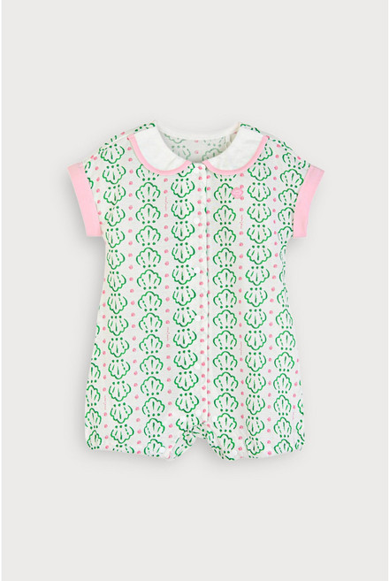 모이몰른 26년여름 마이쉘핑크인견자카드반팔우주복M262UUN12P 통기성이 우수 가볍게 입히기 좋은 인견메쉬 소재