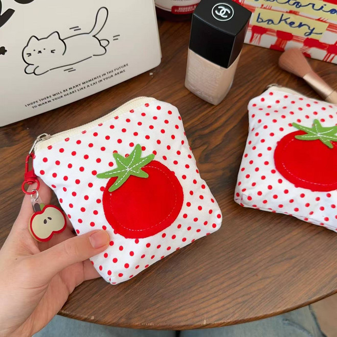 귀여운 토마토 파우치 소품 화장품 생리대