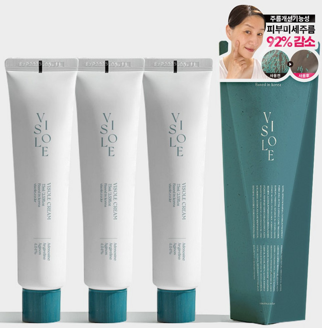 비쏠르 동안크림 팔자 눈가 목 주름 영양 탄력 리프팅, 75ml, 3개