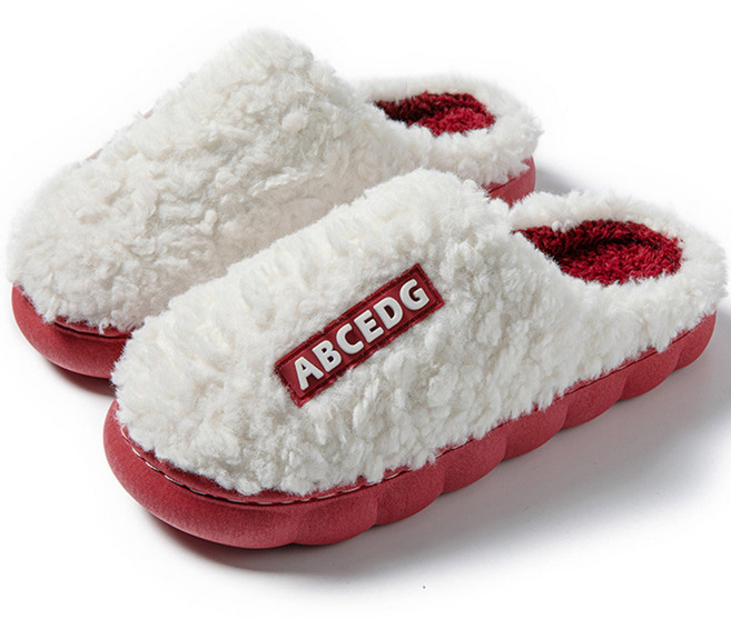 코지라움 알파벳 양털 실내화 겨울 슬리퍼 가볍고 따뜻한 사무실 실내화 보온 실내용 거실화, 1개, 06.화이트