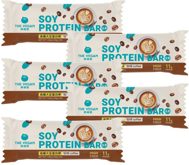 the vegan樂維根 大豆蛋白棒 咖啡口味 (高蛋白 低糖 植物蛋白), 39g, 5個