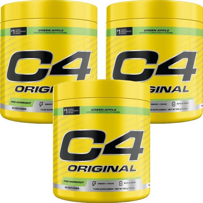 셀루코어 C4 오리지널 프리-워크아웃 그린 애플 맛, 3개, 390g