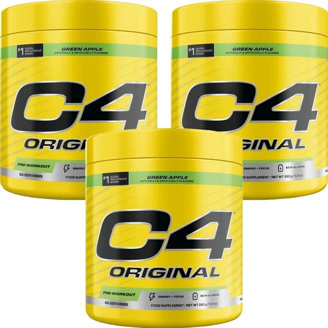 셀루코어 C4 오리지널 프리-워크아웃 그린 애플 맛, 3개, 390g - 쿠팡